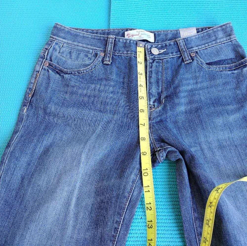NWT Old Navy Junior Girlfriend Classic Rise Flare Jeans - Adj Waist - 12 Plus